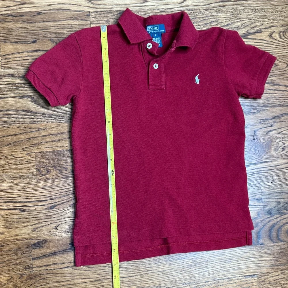 Polo by Ralph Lauren Boys Maroon/ Burgundy Pique Polo Shirt Size 6